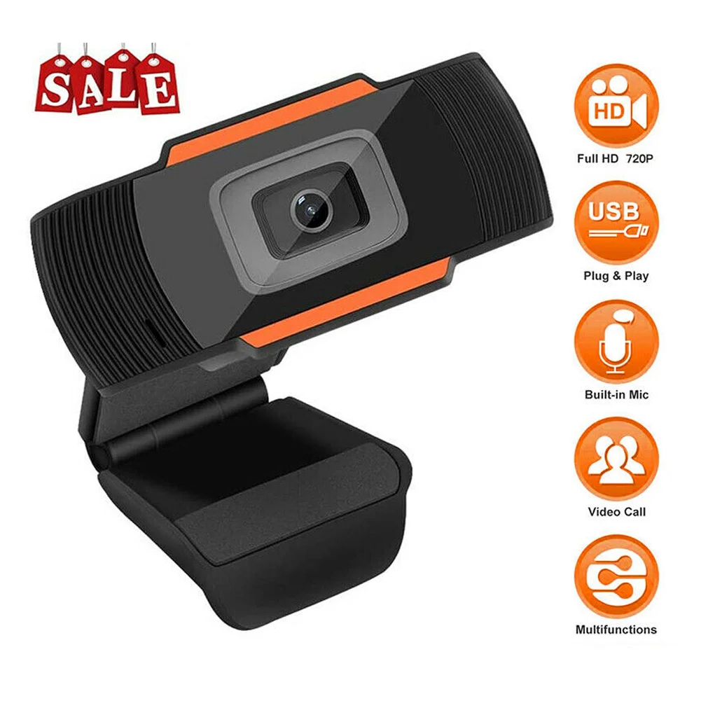 Webcam Auto Focusing Web Camera Cam with Microphone for PC Laptop Desktop Computer VDX99