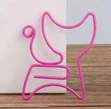 12pcs Kitty paper clip cute rose gold paper clip golden small pin pin paper clip decoration