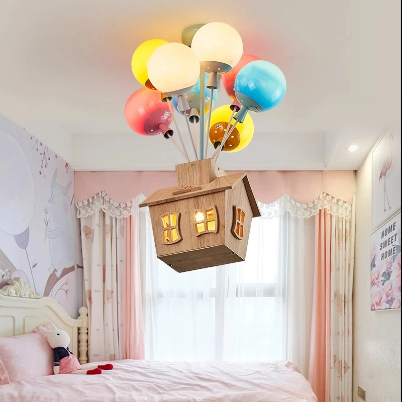 

Creative balloon chandelier children room Flying room lamp boys and girls bedroom lamp Nordic modern simple bedroom chandelier