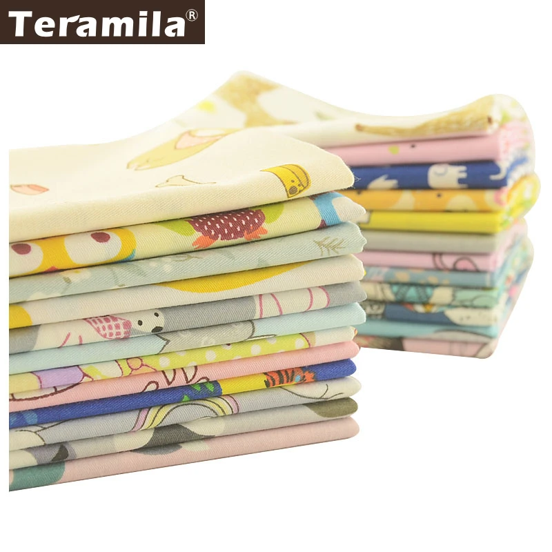 Teramila 100% Cotton Fabric Cartoon Animal Design 25x45cm/Pcs Telas Por  Metro DIY Patchwork Baby Kid's Cloth Craft Tissus Quilts - AliExpress