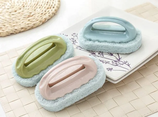 Tile sponge scrub with handle strong decontamination bath brush J03