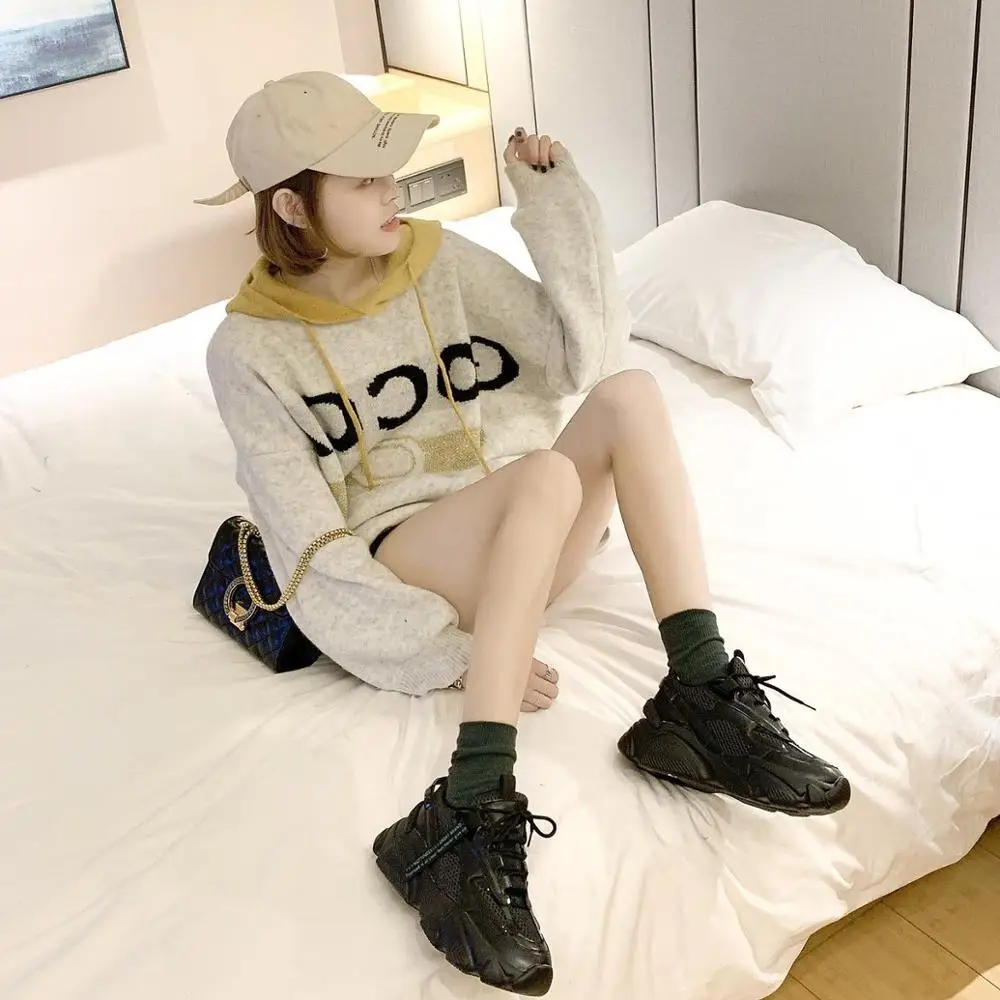

Spring/Summer 2020 new black daddy shoes female tide wild super fire thick bottom increased casual sports shoes Z1020