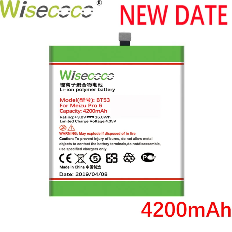 Wisecoco BT40 BT41 BT51 BT42C BT53 батарея для Mei zu MX4 MX5 MX6 Pro M2 Note PRO 6S M575M Замена батареи телефона+ номер отслеживания