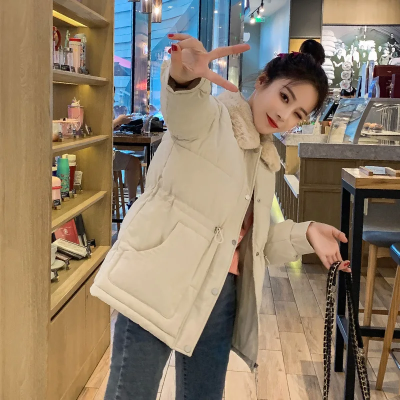 

Cotton-padded Jacket 2019 New Style Winter Coat Small Cotton-padded Clothes Korean-style Waist Hugging Loose-Fit Students Cotton