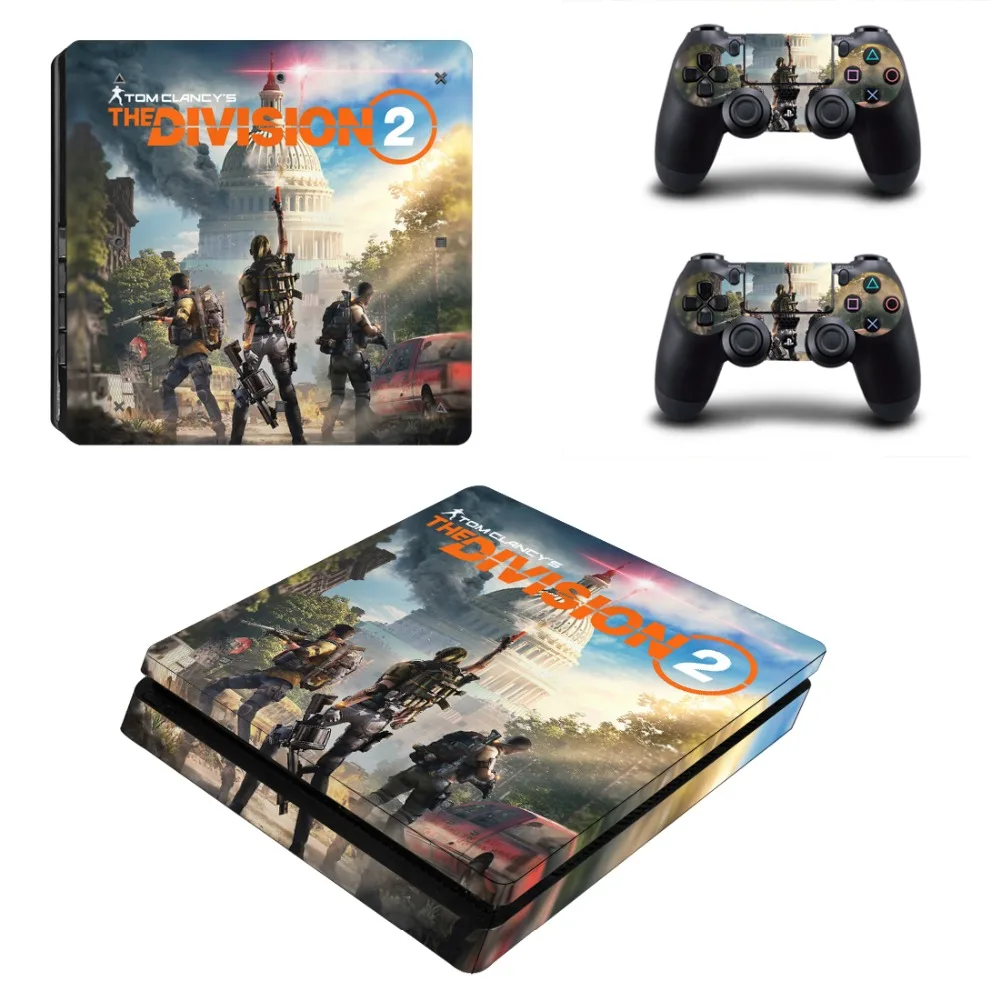Зеленый The Division 2 PS4 Slim sticker s Play station 4 наклейки для кожи наклейки для playstation 4 PS4 Slim консоли и контроллера кожи винил - Цвет: Зеленый