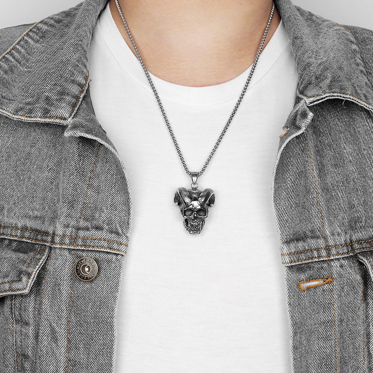 Collana Con Catena A Maglie Con Teschio Boneyards, Acciaio - Foto 7