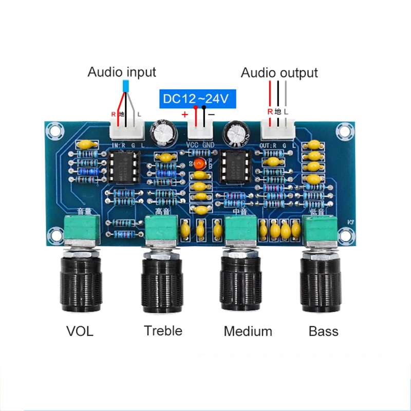 NE5532 предусилитель доска усилитель мощности усилитель звука эквалайзер предварительно усилители регулятор громкости микшер предусилитель высокие басы тюнинг доска