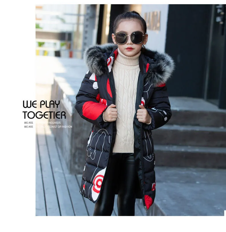 Kids Winter Jacket For Girls 2019 Fashion Brand Girl Down Jacket Warm Child Down Parkas Coat 4 5 6 7 8 9 10 11 12 13 14 Years