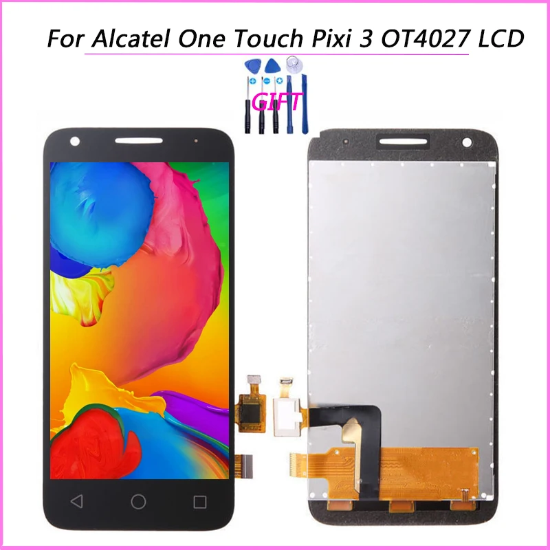 ЖК дисплей с дигитайзером в сборе для Alcatel One Touch Pixi 3 4 5 񠌫d 4027X OT4027 4027 OT5017 OT5017E