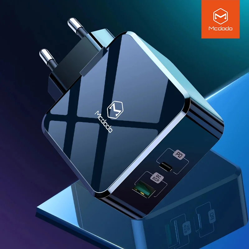 MCDODO 30 Вт PD Зарядное устройство USB кабель Type C с функцией быстрой зарядки ЕС