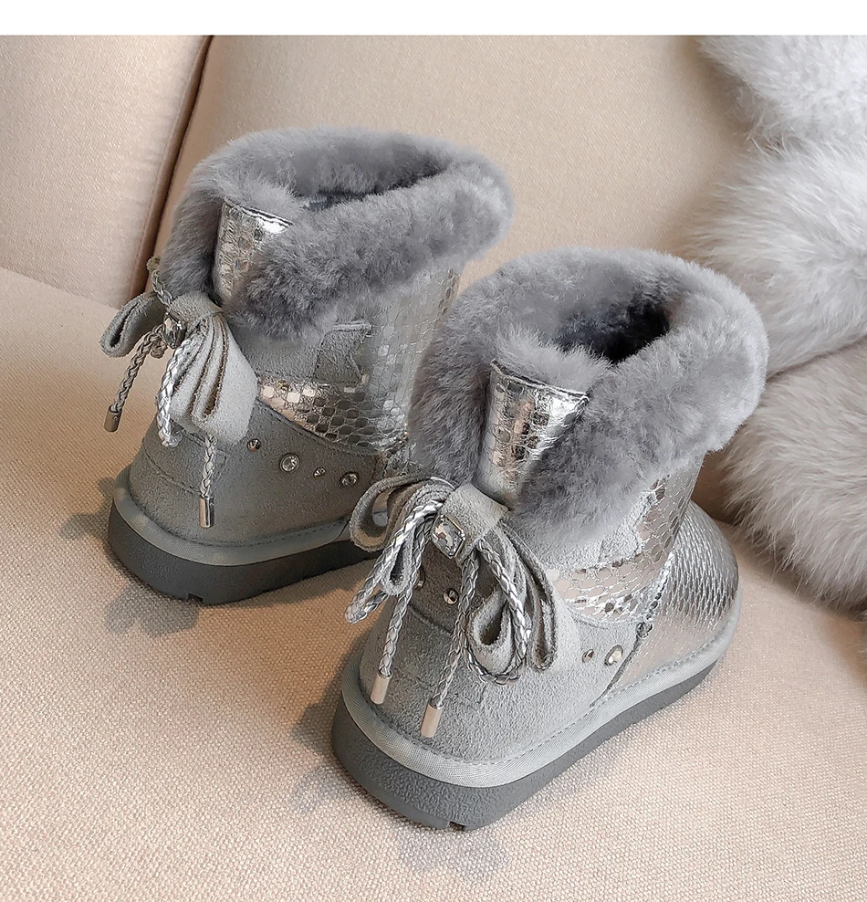 Большой размер 34-46, дизайн, женские зимние ботинки из овечьей кожи г. Зимние ботильоны на натуральном меху теплая шерсть женские зимние ботинки