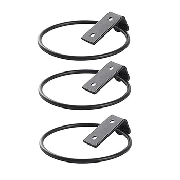 

6 Inch Flower Pot Holder Ring Wall Mounted,Set of 3 Wall Planter Hook,Iron Black Collapsible Bracket