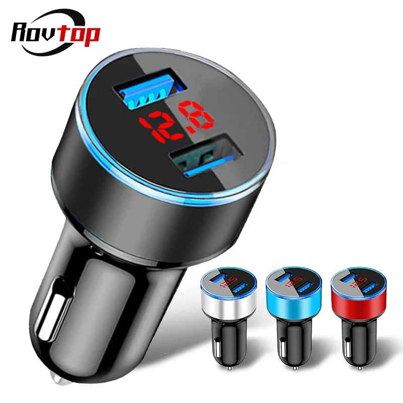 Универсальное быстрое зарядное устройство Rovtop с двумя USB-портами автомобильный