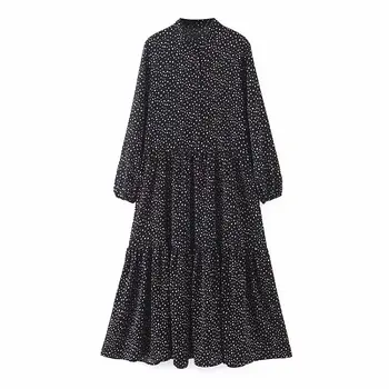 

ZA 2020 European style women new autumn and winter wholesale long-sleeved dress printed dress