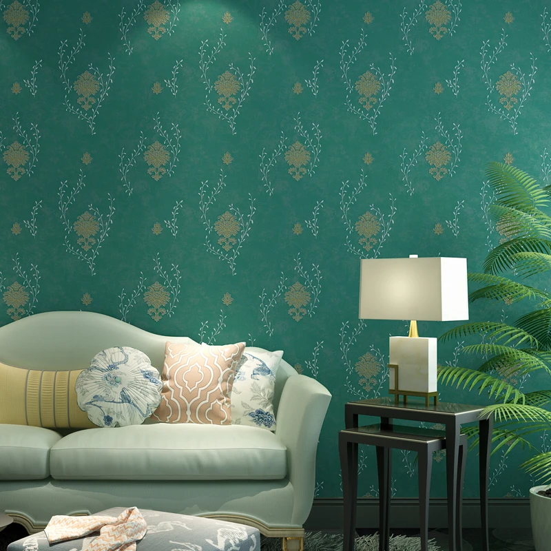 European Rustic Floral Wall Papers for Bedroom Living Room papel mural Small Flower Non Woven Countryside Paper Roll | Обустройство