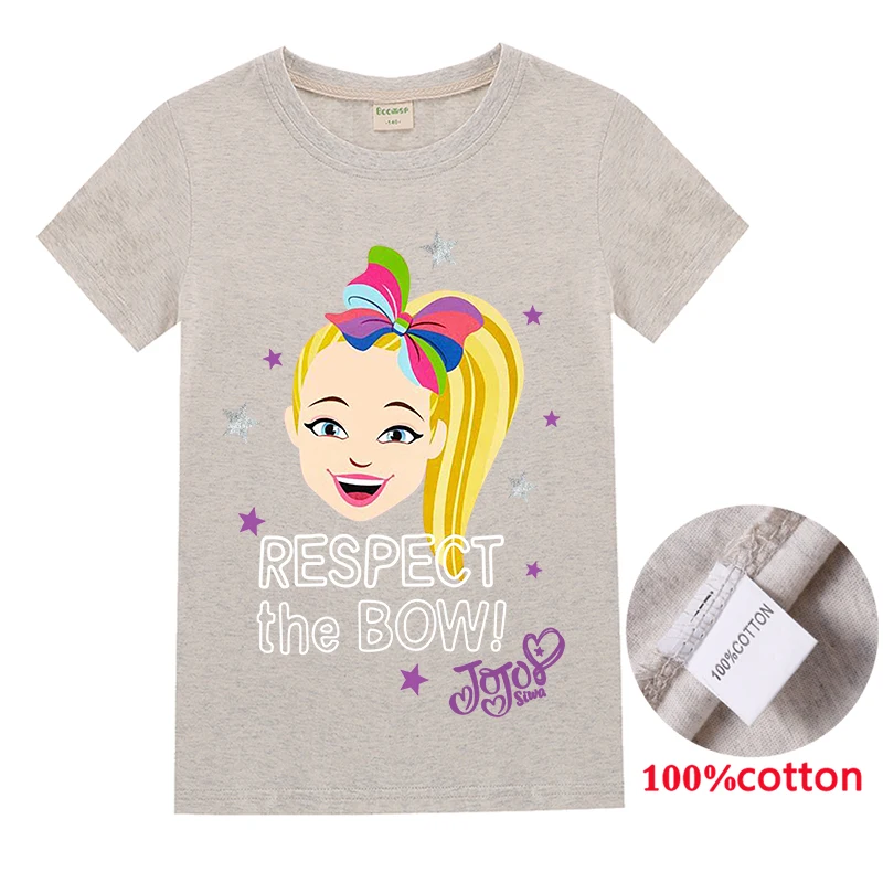 Новая футболка для девочек JOJO Siwa Детская с короткими рукавами мягкая хлопковая