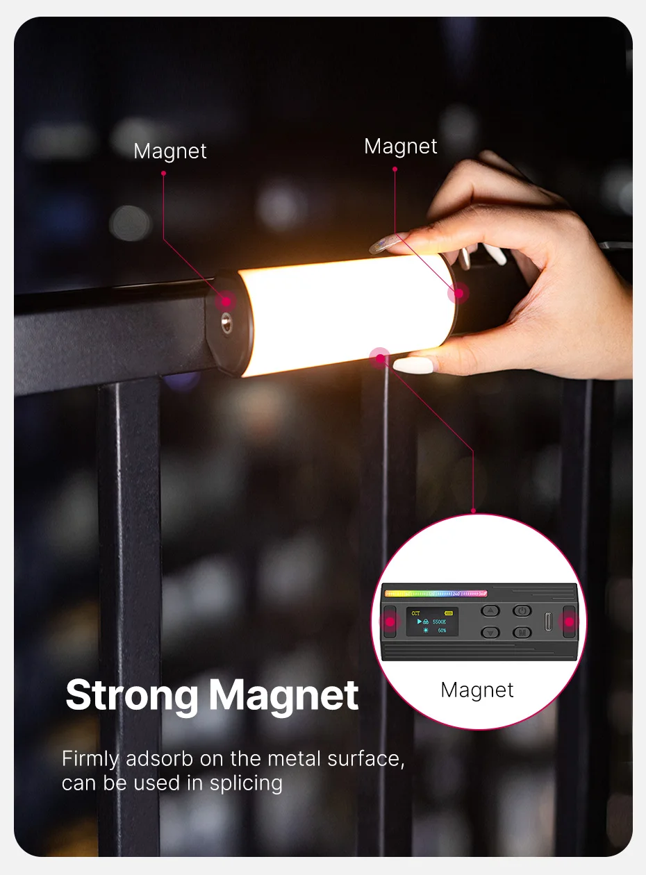 Ulanzi-luz portátil rgb para fotografia, iluminação rgb