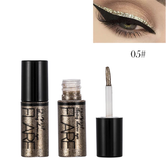 5 Color Metallic Shiny Eyeshadow Glitter Liquid Eyeliner Makeup Eye Liner Pen-Waterproof Makeup Pigment Eyeshadow Palette SF769