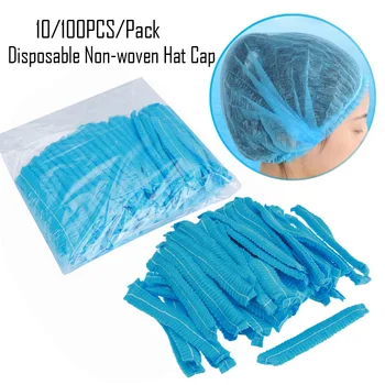 

10/100PCS Disposable Tattoo Microblading Cap Thick Dust-proof Strip Non-woven Hat Cap Hood Beauty Salon Cap Tattoo Accessories