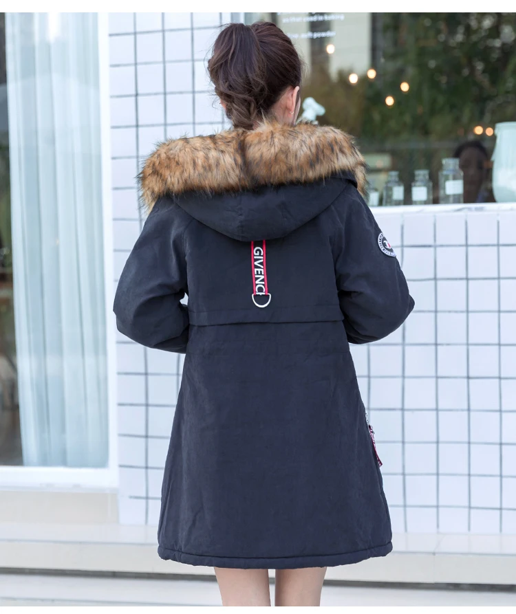 Photo Shoot Winter Middle And High School Students New Style plus Velvet Cotton Coat Korean-style Women's Mid-length Large