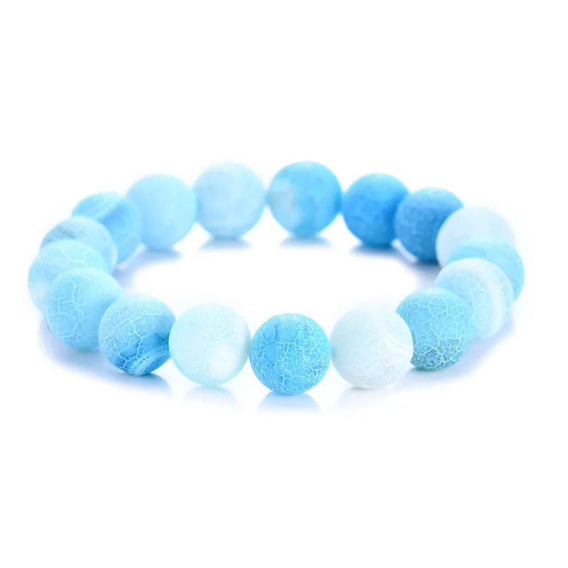 light blue 6-12 мм, натуральные браслеты для мужчин и женщин, дистанционные браслеты, унисекс, подарок, цветной, атмосферный камень, браслет, браслеты для чакр, Йога, ювелирное изделие - Окраска металла: light blue