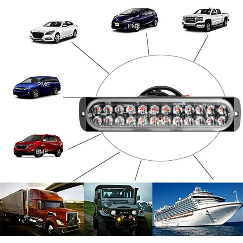 72W Truck 12-24v Side Body Warning Light 24LED Ultra-thin Strobe Car Flash Accessories Signal Lamp |