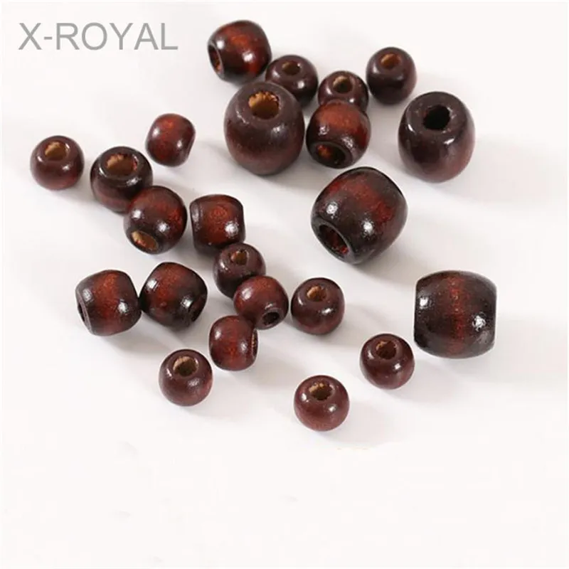 X ROYAL 100 шт/партия 9*10 мм/11*12 мм/16*17 мм Глубокий кофейный цвет большое отверстие