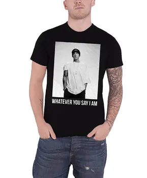 

Eminem T Shirt Whatever You Say I Am Slim Shady Official Mens Black Men Black Short Sleeve Cotton Hip Hop T-Shirt Print Tee