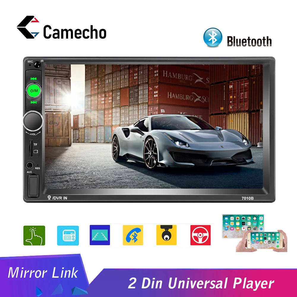 Camecho 2 Din автомагнитола 7 &quotHD Авторадио сенсорный экран Авто Аудио Стерео Bluetooth USB