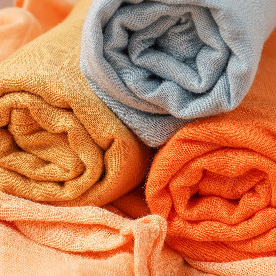Multi-Functional Bamboo Cotton Muslin Blanket Baby Burp Cloth Set 5 Pieces Pack