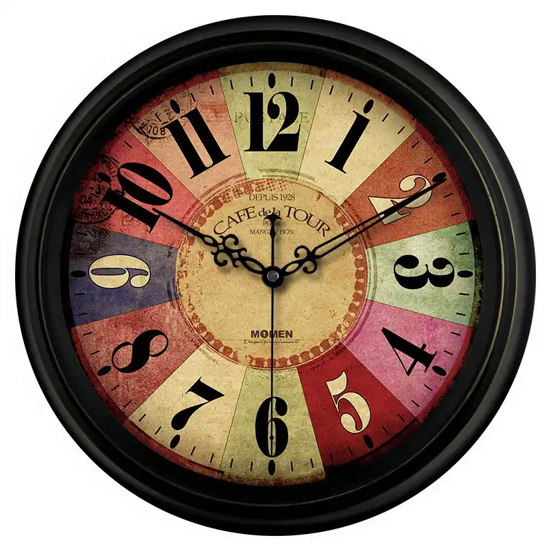 5cm european wall clock retro mute antique living