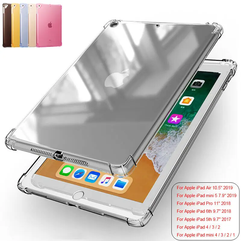 

For iPad Mini 4 7.9 inch Clear Case Transparent Silicone Soft Shockproof Heavy Duty Protective Bumper Cover