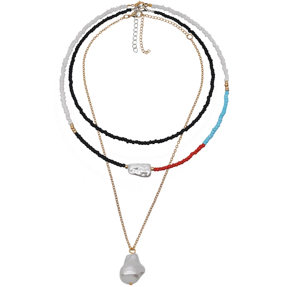 3pcs SZ065 Yumfeel, новая мода, для женщин, бисер, Очаровательное ожерелье, много цветов, струнное Колье чокер с бусинами, ювелирное изделие, ожерелье, подарки - Окраска металла: 3pcs SZ065