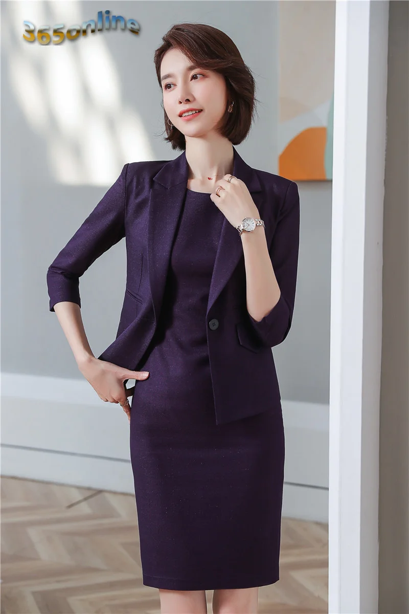 purple dress and jacket