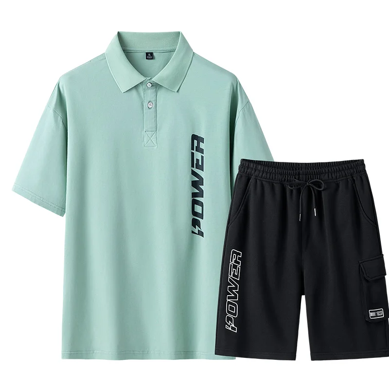 

Men Tracksuit 2pcs Sets Male Outdoor Running Sports Suit Summer Men's short-sleeved T Shirt +Shorts Suits Sportswear Clothing