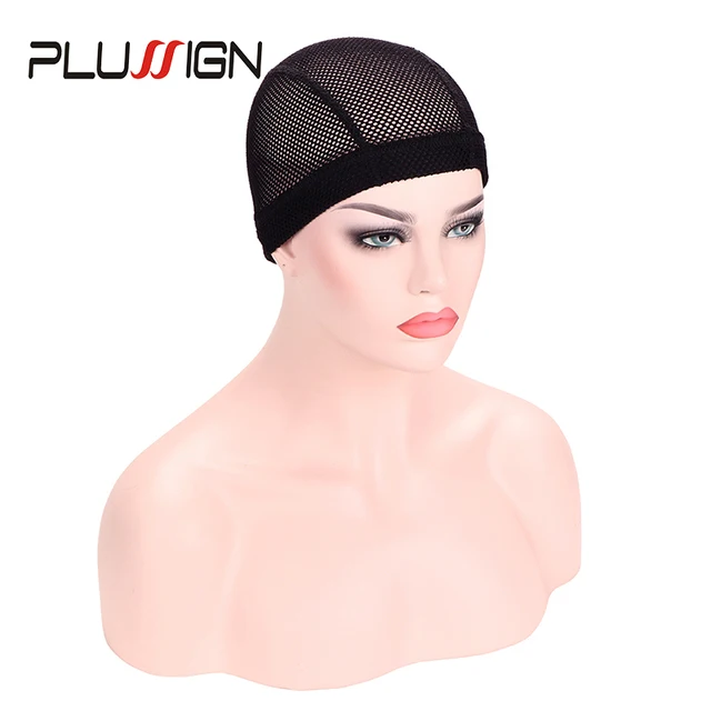 Plussign Stretch Weaving Cap For Making Wig Spandex Dome Cap Mesh Weave  Caps Black Soft Comfortable For Hair Extension