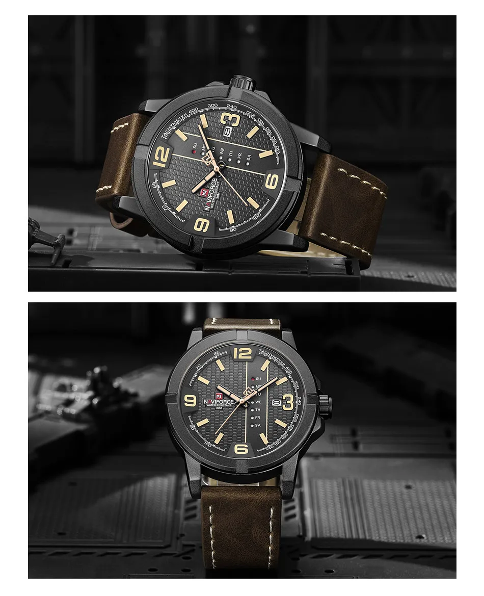 2019 Luxury Brand NAVIFORCE Date Quartz Watch Men Casual Military Sports Watches Leather Wristwatch Male Relogio Masculino Clock