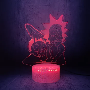 

Rick and Morty night light Funny grandpa and lovely granddaughter make faces LED Acrylic lamp kids gift