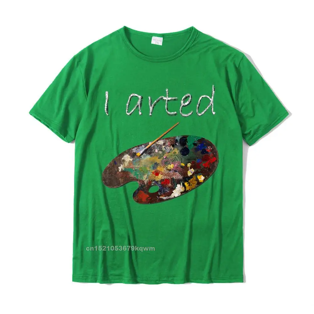 Men's T-Shirt Design Casual Tees 100% Cotton Crew Neck Short Sleeve Normal T Shirts Mother Day Top Quality I Arted T-Shirt - Funny Art Shirt - Adult Kids Boys Girls__4753 green