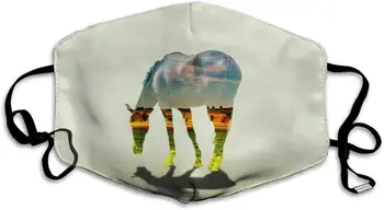 

Horse View Creative Dust Mask, Reusable Washable Mouth Masks, Adjustable Warm Face Mask Unique Cover Filters Blocking Pollen