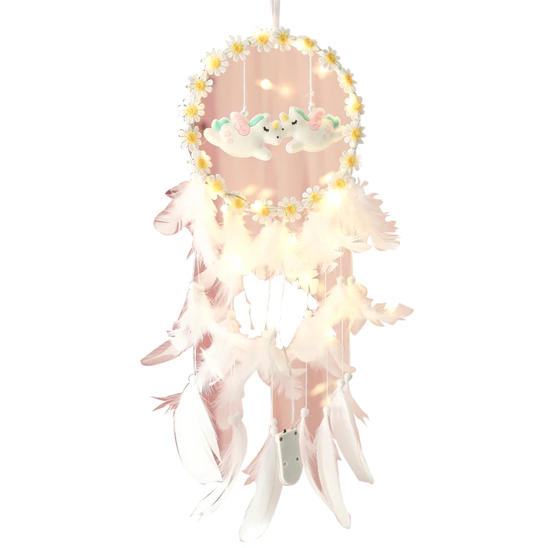

1 String Romantic Girls Feahter Wind Chimes Bedroom Hanging Decor Creative Net Handmade DIY Ornament
