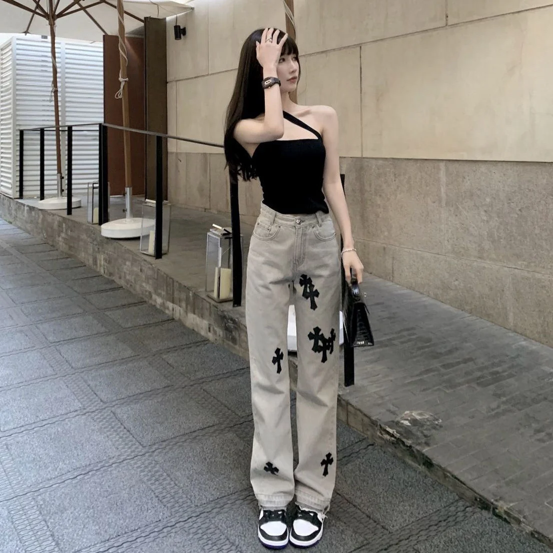 2021NEW Streetwear Fashion Korea Jeans 