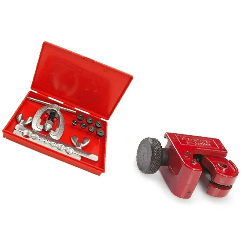 

Double Flaring Tool Kit with Mini Tubing Cutter Brake Air Water Gas Plumbing Line