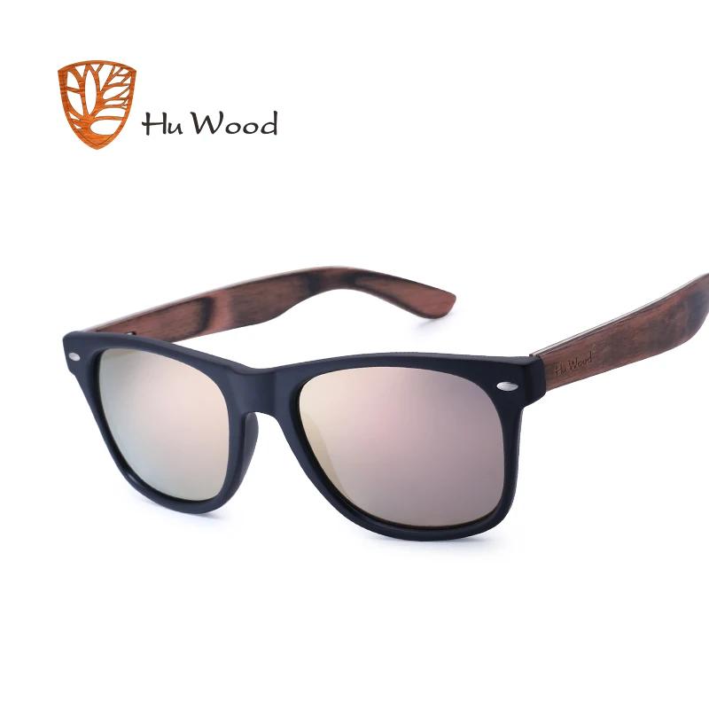 HU WOOD, дизайнерские мужские/женские классические ретро поляризованные солнцезащитные очки с заклепками,, УФ-защита, бамбуковые солнцезащитные очки GRS8004 - Цвет линз: C1