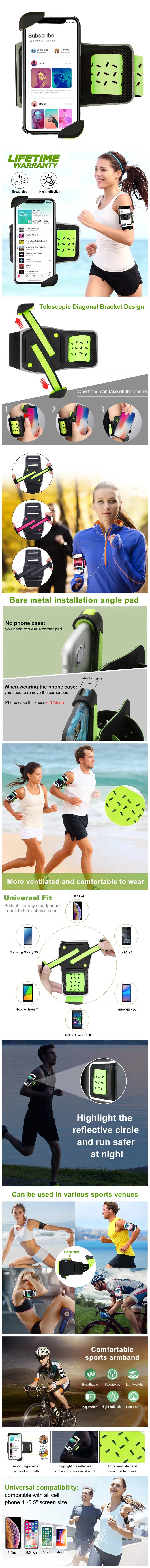 Спортивный нарукавный чехол NOHON для спортзала, для бега, для мобильного телефона, на руку, с быстрой блокировкой, спортивный держатель для телефона для iPhone 11 Pro X Xs XR 8 7 Plus 6S