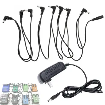 

Guitar Cables 8 Way Chain Power Supply Cable Bend Connector for Guitar Effect Pedal with 2A 9V DC Adapter EU US Optional hot