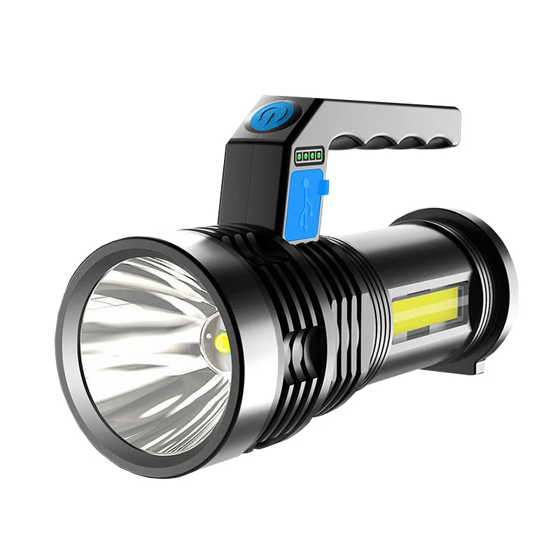 Long Range Strong Searchlight LED Flashlight with COB Sidelight USB Rechargeable Long Range Strong Searchlight LED Flashlight with COB Sidelight USB Rechargeable