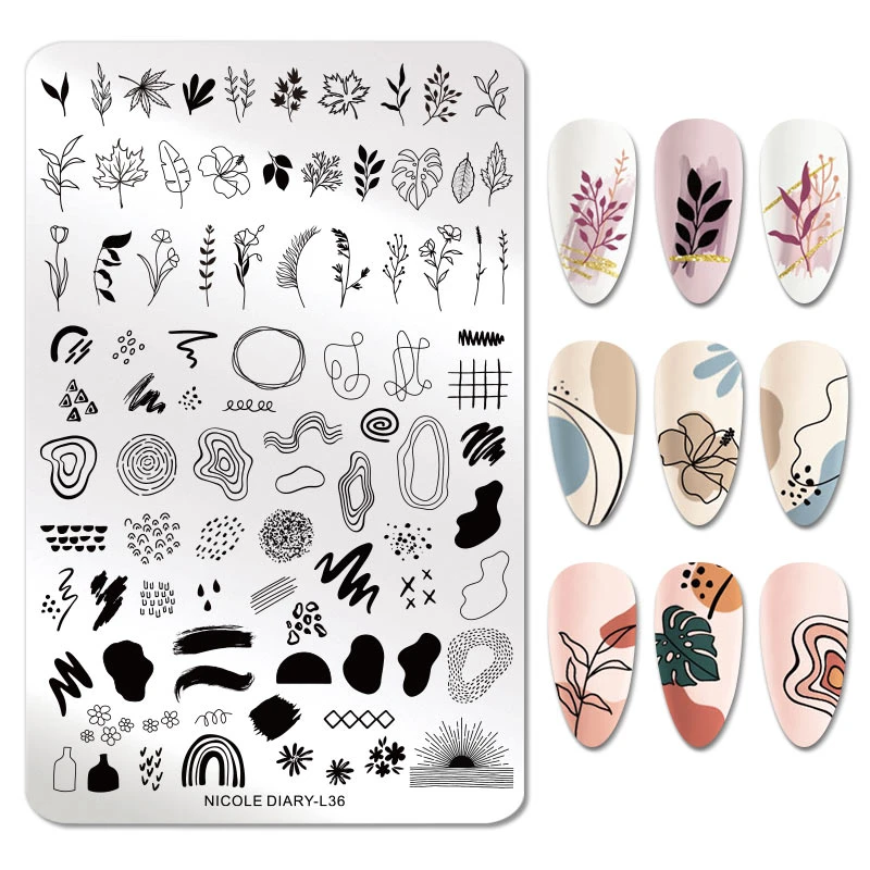 Nicole Diary 14 5 9 5cm Nail Stamp Plate Rose Flower Floral Overprint Nail Art Image Template Stencil Diy Printing Tool Nail Art Templates Aliexpress