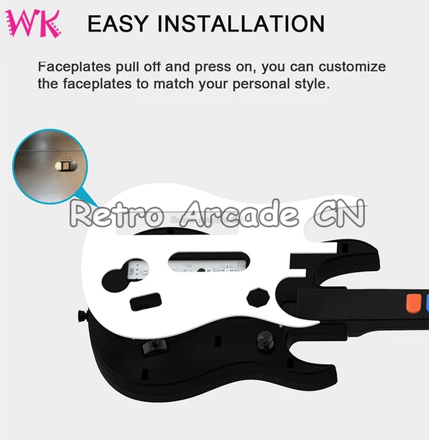 Controlador inalámbrico en forma de guitarra con correa para Wii Guitar Hero