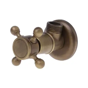 

Drop Shipping Antique Brass Valve 1/2" Male Thread Water Control Valves Bathroom Angle Stop Valve Kitchen Faucet Accessories